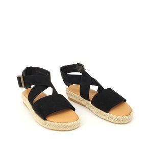 JG Black/Tan Espadrilles Sandals NWOT